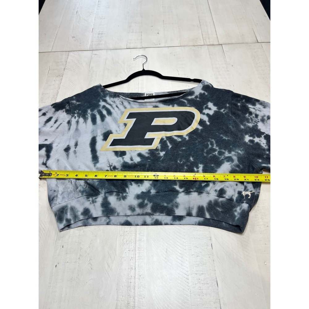 Victoria's Secret PINK Purdue Boilermakers Tie Dye Cropped Sweatshirt Medium - Picture 3 of 6
